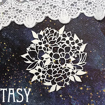 Украшение из чипборда "Цветочная композиция из лотоса 1407" (Fantasy)