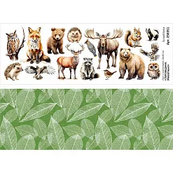 Лист с картинками 10х30 см "Заповедник. Животные" (ScrapMania) Лист с картинками 10х30 см "Заповедник. Животные" (ScrapMania)
