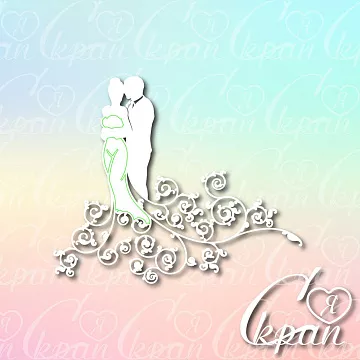 Чипборд "Свадебная пара 3", 12,7х10,6 см (LeoMammy)