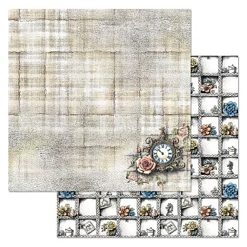 Бумага "Алиса и Чеширский кот. Заблудившиеся часы" (ScrapMania)