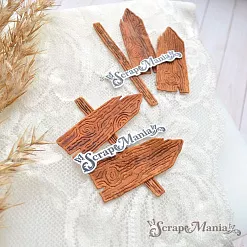 Нож "Пляж. Деревянные указатели", 1,7х5,3 см (ScrapMania)