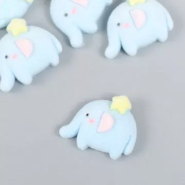 Акриловое украшение с флоком "Слонёнок со звёздочкой", 1,7х2,3 см, 1 шт (АртУзор)