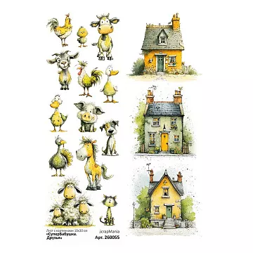 Лист с картинками 10х30 см  "СуперБабушка. Друзья" (ScrapMania)