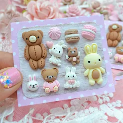 Набор миниатюр "Мишки и зайчики 1", 10 шт (Югарт) Набор миниатюр "Мишки и зайчики 1", 10 шт (Югарт)