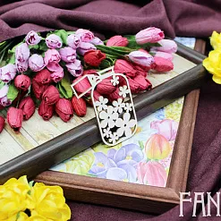 Украшение из чипборда "Цветочная баночка 1998" (Fantasy)