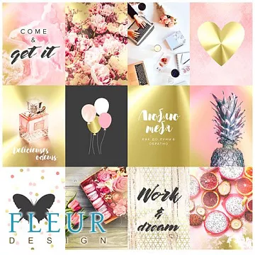 Набор карточек "Pretty pink 2" (Fleur-design)