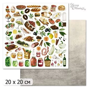 20х20 Бумага "Рецепты старого буфета. Дизайн 8" (ScrapMania)