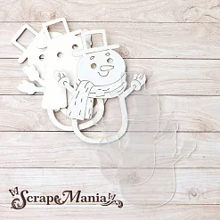 Чипборд "Снеговички. Шейкер. Снеговик маленький" (ScrapMania)