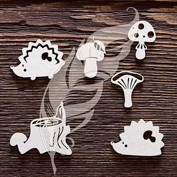 Набор украшений из чипборда "Ёжики" (ArtLines)