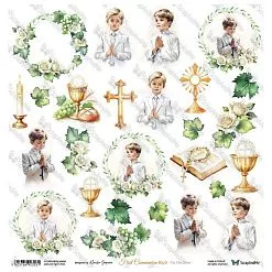 Бумага 30х30 см "White Roses. First Communion Boy 5" (ScrapAndMe)
