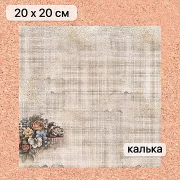Калька 20х20 см "Алиса и Чеширский кот 13", плотность 110 гр/м2 (ScrapMania)