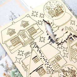 Чипборд "Дачный Новый Год. Домики", 12х15 см (ScrapMania)