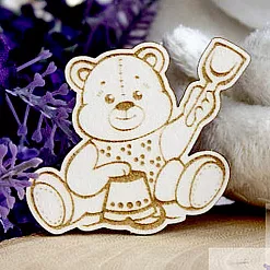 Украшение из чипборда "Мишка со строчкой 258" (Fantasy)