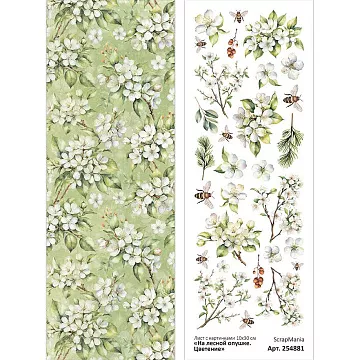 Лист с картинками 10х30 см "На лесной опушке. Цветение" (ScrapMania)