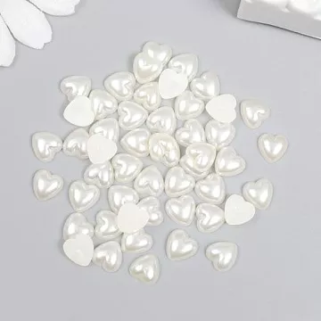 Набор полужемчужин "Сердце жемчужное", 50 шт (АртУзор)