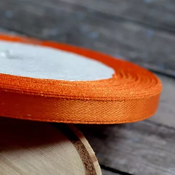 Лента атласная "Оранжевое золото", ширина 0,6 см, длина 22 м