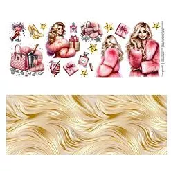 Бумага 11х30 см "Русская в розовом" (Scrapmama)