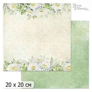 20х20 Бумага "Цветочный вернисаж. Зеленый. Дизайн 2" (ScrapMania)