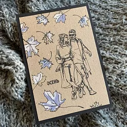 Штамп "Девушка в уггах", 3,3х9,6 см (Скрапклуб)