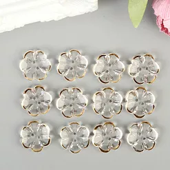 Набор пуговиц "Цветок с золотой обводкой" (АртУзор)