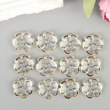 Набор пуговиц "Цветок с золотой обводкой" (АртУзор)