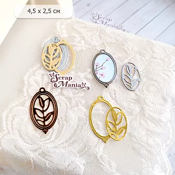 Нож "Медальон с веточкой", 4,5х2,5 см (ScrapMania)