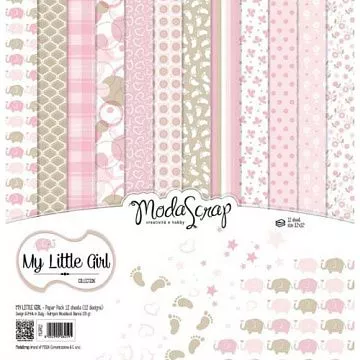 Набор бумаги 15х15 см "My little girl", 12 листов (ModaScrap)