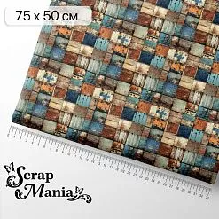 Отрез ткани 75х50 см "Старый архив. Мозаика" (ScrapMania) Отрез ткани 75х50 см "Старый архив. Мозаика" (ScrapMania)