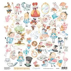 Бумага 30х30 см "Малышка Алиса. Лист для вырезания" (Scrapodelie) Бумага 30х30 см "Малышка Алиса. Лист для вырезания" (Scrapodelie)