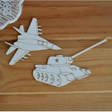 Набор украшений из чипборда "Военная техника" (Просто небо)
