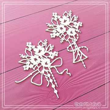 Чипборд "Букеты с подвесками", 6,1х7,7 см (СкрапМагия)