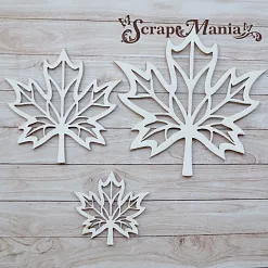 Чипборд "Школьный вальс. Шейкер. Кленовый лист большой" (ScrapMania) Чипборд "Школьный вальс. Шейкер. Кленовый лист большой" (ScrapMania)