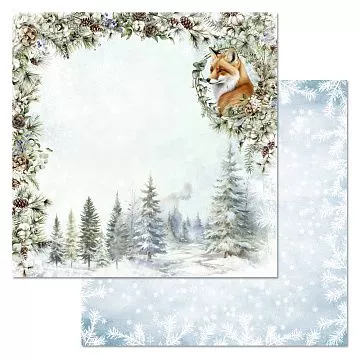 Бумага "Снежные сказки. Утро в снежном лесу" (ScrapMania)