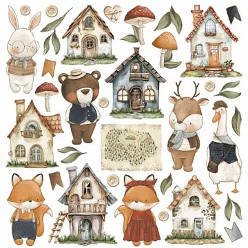 Бумага 20х20 см "Кто ходит в гости. Для вырезания. Однажды в лесу" (PaperHome)