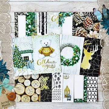 Набор карточек "Сканди Новый Год", 16 шт (ScrapMania)