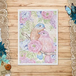 Тканевая карточка "Первая любовь. Птички" (ScrapMania)