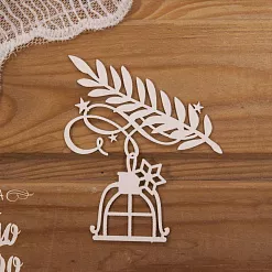 Чипборд "Веточка с фонарем", 6,9х7,9 см (Просто небо) Чипборд "Веточка с фонарем", 6,9х7,9 см (Просто небо)