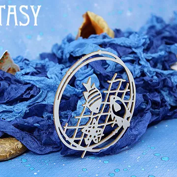 Украшение из чипборда "Рамка с рыбками 1502" (Fantasy)