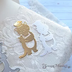 Нож "Усатый поваренок. Кот с миской" 7х4,5 см (ScrapMania)