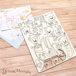 Чипборд "Новогодняя Ванилька. Зверята" (ScrapMania)