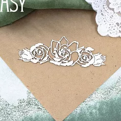 Чипборд "Кустовые розы 2497", 12х4 см (Fantasy)