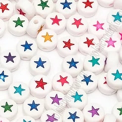 Набор бусин "Звездочки. Круглые разноцветные", 7 мм, 80 шт Набор бусин "Звездочки. Круглые разноцветные", 7 мм, 80 шт