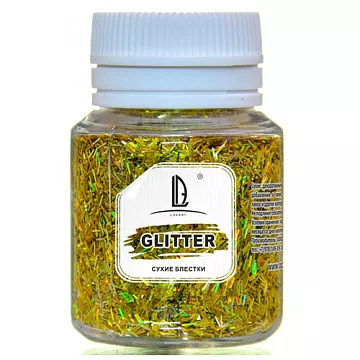 Глиттер "Палочки. Голографическое золото", 20 мл (Luxart)