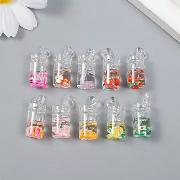 Набор акриловых украшений "Баночка с лимонадом", 1х2,5 см, 10 шт (АртУзор)