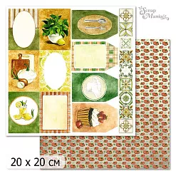 20х20 Бумага "Рецепты старого буфета. Дизайн 9" (ScrapMania)