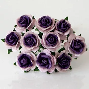 Букет средних розочек "Светло-розовый с фиолетовой серединкой", 10 шт (Craft)