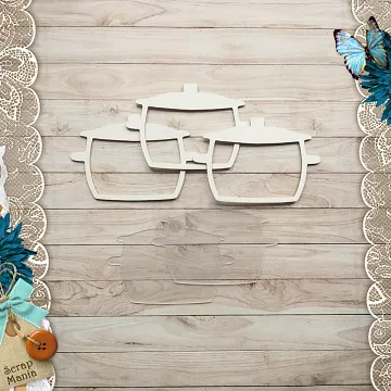 Чипборд "Усатый поваренок. Шейкер. Кастрюля. Большая" (ScrapMania)