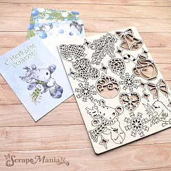 Чипборд "Волшебный снегопад. Медвежонок" (ScrapMania) Чипборд "Волшебный снегопад. Медвежонок" (ScrapMania)