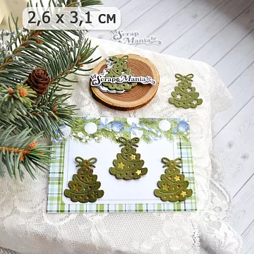 Нож "Новогодние игрушки. Елочка", 2,6х3,1 см (ScrapMania)
