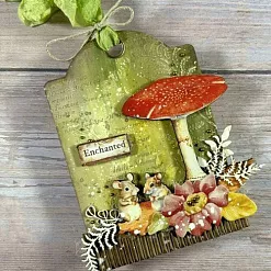 Набор деревянных украшений "Woodland", 16 шт (Stamperia) Набор деревянных украшений "Woodland", 16 шт (Stamperia)